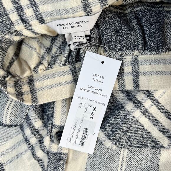 NWT French Connection New Women Arla Patched Flannel Skirt - Picture 6 of 6